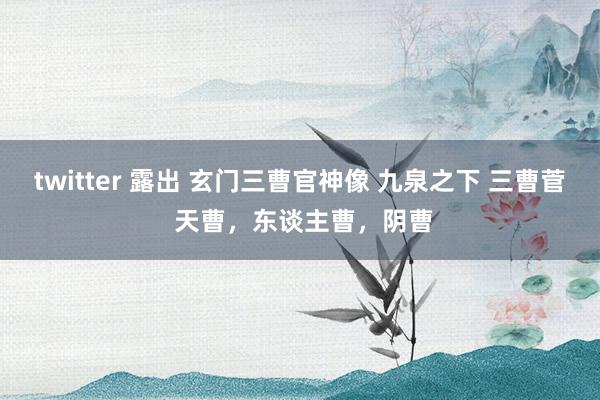 twitter 露出 玄门三曹官神像 九泉之下 三曹菅 天曹，东谈主曹，阴曹