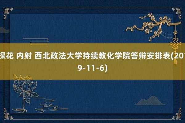 探花 内射 西北政法大学持续教化学院答辩安排表(2019-11-6)