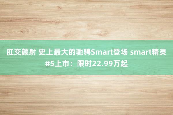 肛交颜射 史上最大的驰骋Smart登场 smart精灵#5上市：限时22.99万起