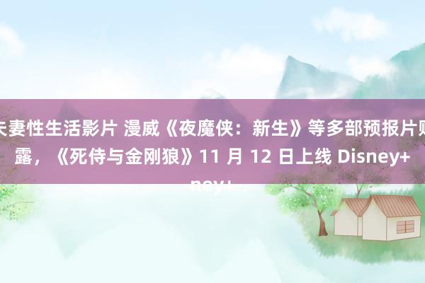 夫妻性生活影片 漫威《夜魔侠：新生》等多部预报片败露，《死侍与金刚狼》11 月 12 日上线 Disney+