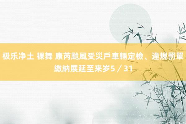 极乐净土 裸舞 康芮颱風受災戶車輛定檢、違規罰單繳納　展延至来岁5／31