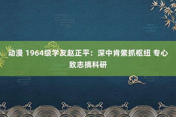 动漫 1964级学友赵正平：深中肯綮抓枢纽 专心致志搞科研