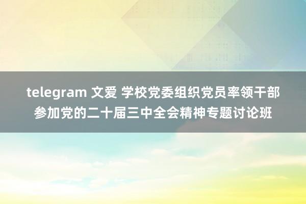 telegram 文爱 学校党委组织党员率领干部参加党的二十届三中全会精神专题讨论班