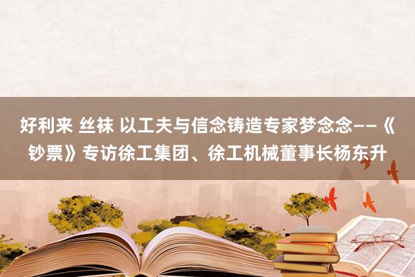 好利来 丝袜 以工夫与信念铸造专家梦念念——《钞票》专访徐工集团、徐工机械董事长杨东升