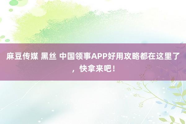 麻豆传媒 黑丝 中国领事APP好用攻略都在这里了，快拿来吧！